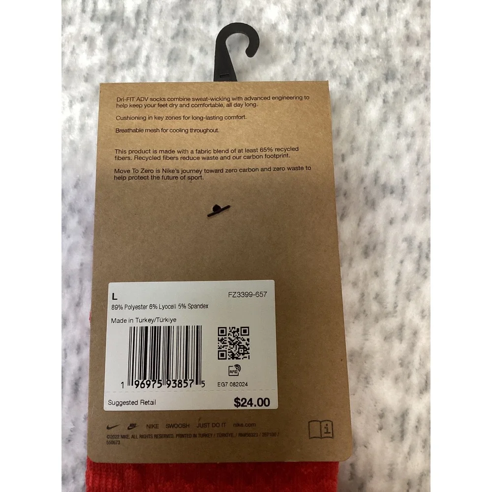 Nike Unicorn Multisport Cushioned Crew Socks Red Dri-FIT ADV FZ3399-657Mens 8-12